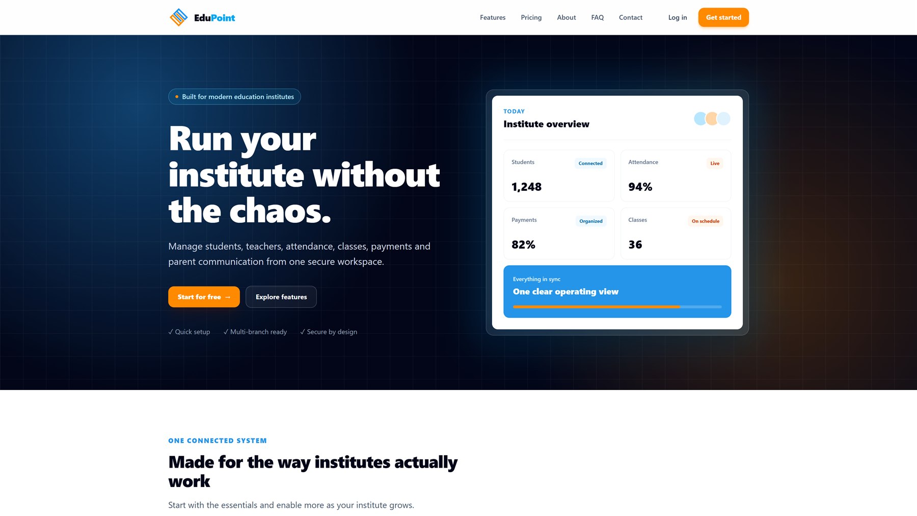 EduPoint: One platform for modern institutes interface